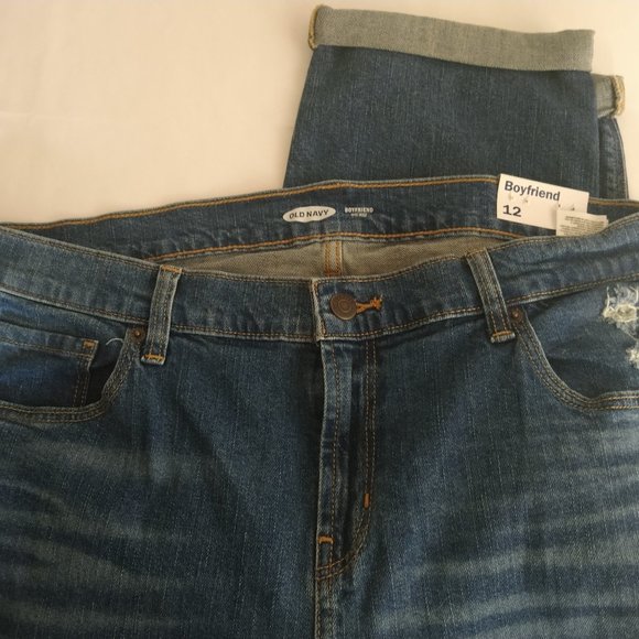 NWT Old Navy Boyfriend Denim Jean Pant Sz 12. Dist - Picture 15 of 16